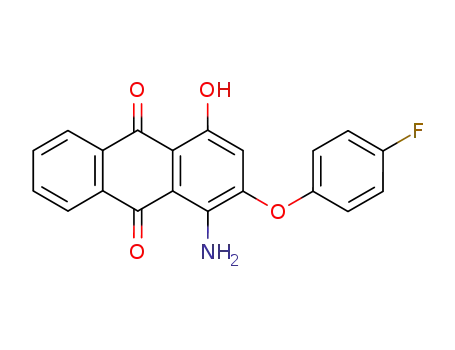 Molecular Structure of 105551-27-7 (9,10-Anthracenedione, 1-amino-2-(4-fluorophenoxy)-4-hydroxy-)