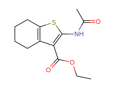 Molecular Structure of 5919-29-9 (ETHYL 2-ACETAMIDO-4,5,6,7-TETRAHYDROBENZO[B]THIOPHENE-3-CARBOXYLATE)