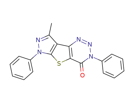 8-methyl-3,6-diphenyl-3<i>H</i>,6<i>H</i>-pyrazolo[4',3':4,5]thieno[3,2-<i>d</i>][1,2,3]triazin-4-one