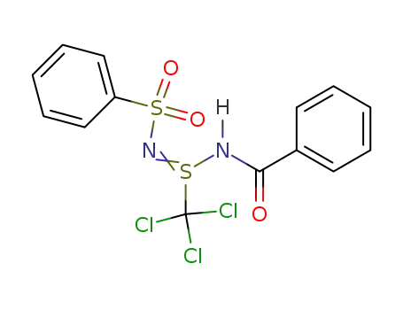 N-[(E)-[(Benzenesulfonyl)amino](trichloromethyl)-lambda~4~-sulfanylidene]benzamide
