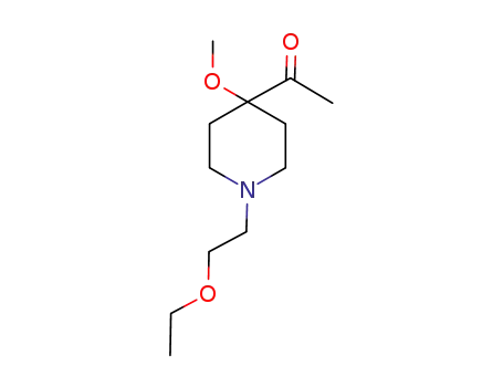 Molecular Structure of 625833-38-7 (Ethanone, 1-[1-(2-ethoxyethyl)-4-methoxy-4-piperidinyl]-)