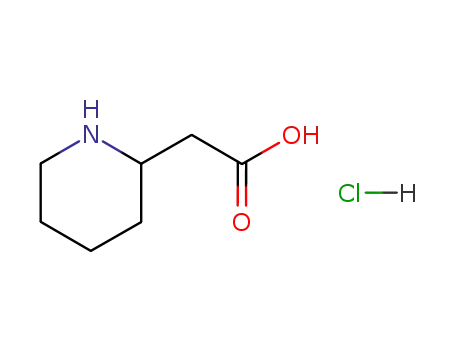Molecular Structure of 19615-30-6 (PIPERIDIN-2-YL-ACETIC ACID HYDROCHLORIDE)