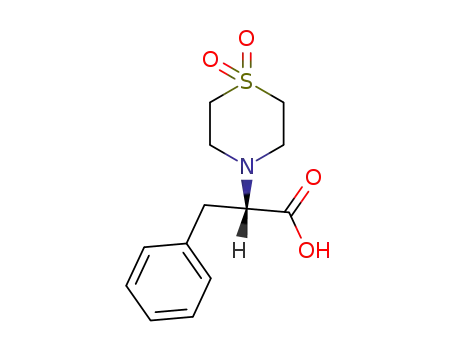 Molecular Structure of 100610-68-2 (2-(1,1-DIOXO-1LAMBDA6,4-THIAZINAN-4-YL)-3-PHENYLPROPANOIC ACID)