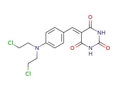 Molecular Structure of 68961-21-7 (5-[[4-[bis(2-chloroethyl)amino]phenyl]methylidene]-1,3-diazinane-2,4,6 -trione)