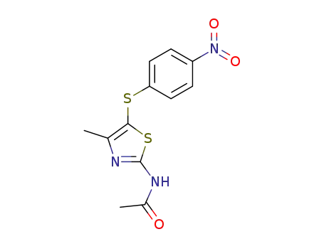 Molecular Structure of 857549-38-3 (<i>N</i>-[4-methyl-5-(4-nitro-phenylsulfanyl)-thiazol-2-yl]-acetamide)