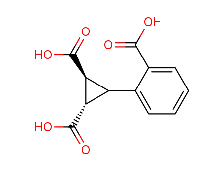 Molecular Structure of 106653-21-8 ((+/-)-3-(2-carboxy-phenyl)-cyclopropane-1<i>r</i>,2<i>t</i>-dicarboxylic acid)