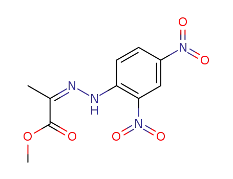 Molecular Structure of 62740-61-8 (Propanoic acid, 2-[(2,4-dinitrophenyl)hydrazono]-, methyl ester, (Z)-)