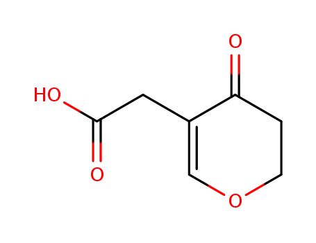 Molecular Structure of 39115-30-5 (3,4-Dihydro-4-oxo-2H-pyran-5-acetic acid)