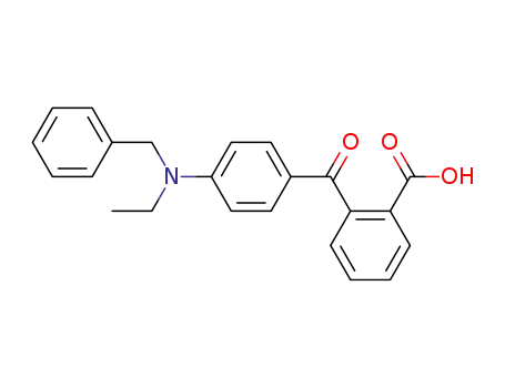 Molecular Structure of 64969-03-5 (Benzoic acid, 2-[4-[ethyl(phenylmethyl)amino]benzoyl]-)