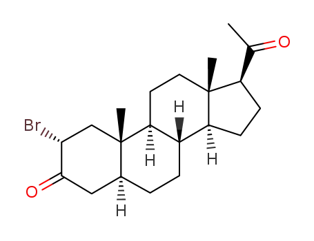 Molecular Structure of 6656-43-5 (2α-bromo-5α-pregnane-3,20-dione)
