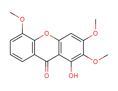 Molecular Structure of 22804-49-5 (1-hydroxy-2,3,5-trimethoxyxanthene)
