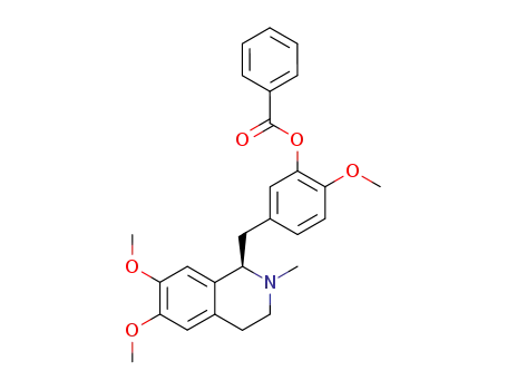 Molecular Structure of 119533-72-1 ((<i>R</i>)-1-(3-benzoyloxy-4-methoxy-benzyl)-6,7-dimethoxy-2-methyl-1,2,3,4-tetrahydro-isoquinoline)