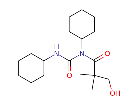 Molecular Structure of 49640-55-3 (N,N'-Dicyclohexyl-N-(3-hydroxy-2,2-dimethylpropionyl)-harnstoff)