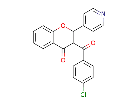 Molecular Structure of 65485-25-8 (4H-1-Benzopyran-4-one, 3-(4-chlorobenzoyl)-2-(4-pyridinyl)-)