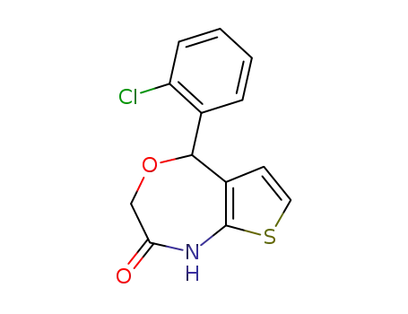 Molecular Structure of 62551-58-0 (5-(2-chlorophenyl)-1,5-dihydrothieno[2,3-e][1,4]oxazepin-2-one)