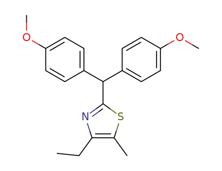 Molecular Structure of 740021-16-3 (2-(4,4'-dimethoxy-benzhydryl)-4-ethyl-5-methyl-thiazole)