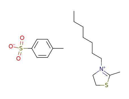 Molecular Structure of 7128-87-2 (Toluene-4-sulfonate3-heptyl-2-methyl-4,5-dihydro-thiazol-3-ium;)