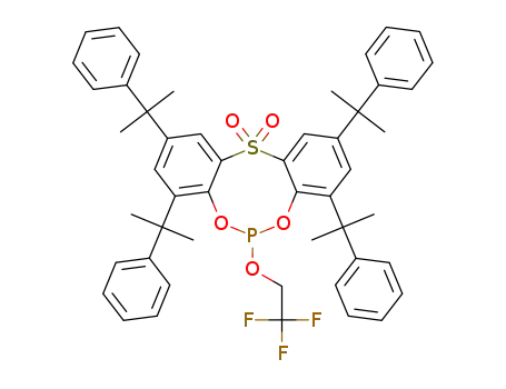 2,4,8,10-tetrakis-(1-methyl-1-phenyl-ethyl)-6-(2,2,2-trifluoro-ethoxy)-5,7-dioxa-12-thia-6-phospha-dibenzo[<i>a</i>,<i>d</i>]cyclooctene 12,12-dioxide