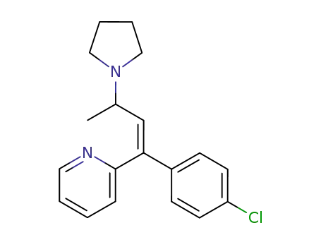 (+/-)-1<i>t</i>-(4-chloro-phenyl)-1<i>c</i>-[2]pyridyl-3-pyrrolidino-but-1-ene
