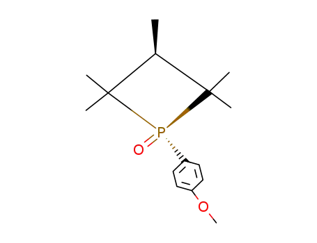 Molecular Structure of 42336-83-4 (1-(4-methoxy-phenyl)-2,2,3<i>r</i>,4,4-pentamethyl-phosphetane 1<i>c</i>-oxide)