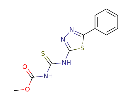 Molecular Structure of 66181-13-3 (Carbamic acid, [[(5-phenyl-1,3,4-thiadiazol-2-yl)amino]thioxomethyl]-,
methyl ester)