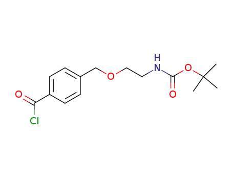 Molecular Structure of 879084-55-6 (Carbamic acid, [2-[[4-(chlorocarbonyl)phenyl]methoxy]ethyl]-,
1,1-dimethylethyl ester)