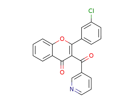 Molecular Structure of 65485-28-1 (4H-1-Benzopyran-4-one, 2-(3-chlorophenyl)-3-(3-pyridinylcarbonyl)-)