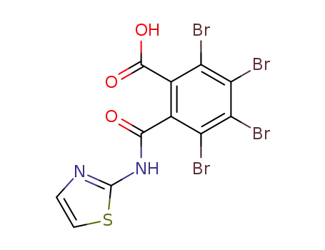 Molecular Structure of 19692-03-6 (2,3,4,5-tetrabromo-6-(1,3-thiazol-2-ylcarbamoyl)benzoic acid)