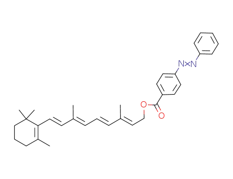 Molecular Structure of 50696-24-7 (9-(4-Phenylazo-benzoyloxy)-3.7-dimethyl-1<i>t</i>-(2.2.6-trimethyl-cyclohexen-<sup>(6)</sup>-yl)-nonatetraen-(1.3<i>t</i>.5<i>t</i>.7<i>t</i>))