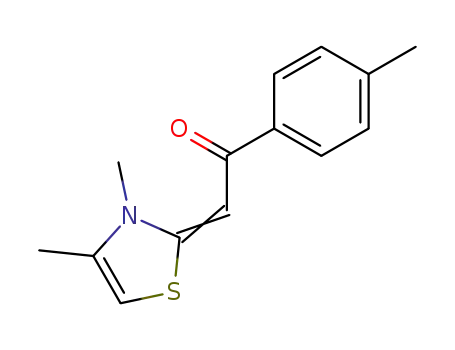 Molecular Structure of 56738-51-3 (Ethanone, 2-(3,4-dimethyl-2(3H)-thiazolylidene)-1-(4-methylphenyl)-)