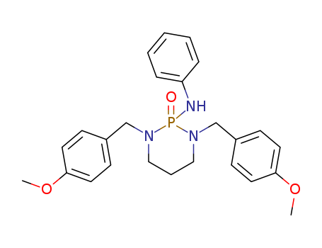 1,3,2-Diazaphosphorin-2(1H)-amine,tetrahydro-1,3-bis[(4-methoxyphenyl)methyl]-N-phenyl-, 2-oxide cas  1060-41-9