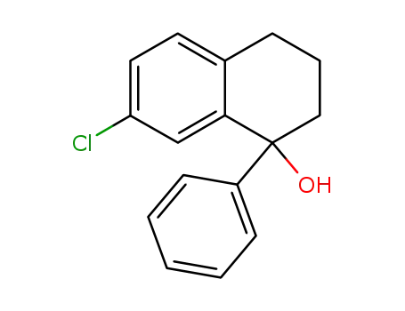 Molecular Structure of 7495-44-5 (7-chloro-1-phenyl-1,2,3,4-tetrahydronaphthalen-1-ol)