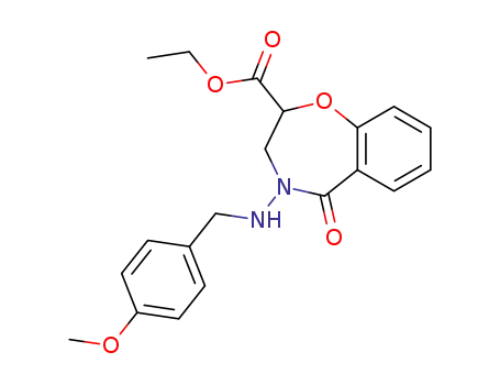 4-(4-methoxy-benzylamino)-5-oxo-2,3,4,5-tetrahydro-benzo[<i>f</i>][1,4]oxazepine-2-carboxylic acid ethyl ester