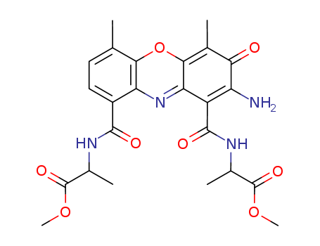 Alanine,N,N'-[(2-amino-4,6-dimethyl-3-oxo-3H-phenoxazine-1,9-diyl)dicarbonyl]bis-,dimethyl ester (9CI) cas  14184-82-8