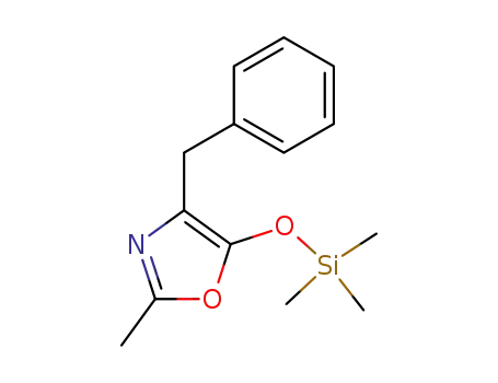 Molecular Structure of 69773-66-6 (Oxazole, 2-methyl-4-(phenylmethyl)-5-[(trimethylsilyl)oxy]-)