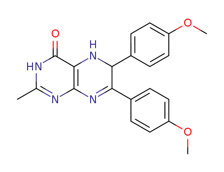 Molecular Structure of 857399-61-2 (6,7-bis-(4-methoxy-phenyl)-2-methyl-5,6-dihydro-3<i>H</i>-pteridin-4-one)