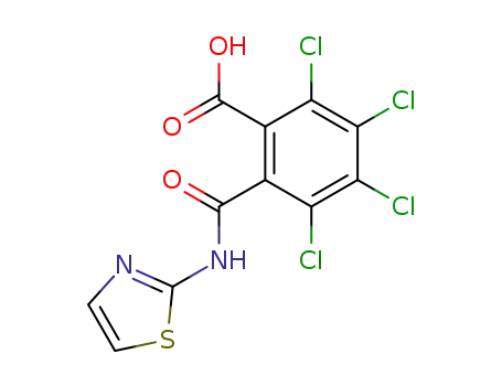 Molecular Structure of 19691-99-7 (2,3,4,5-tetrachloro-6-(1,3-thiazol-2-ylcarbamoyl)benzoic acid)