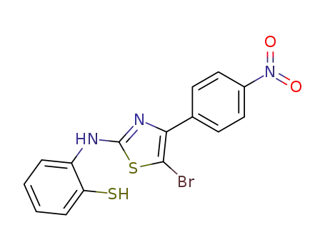 Molecular Structure of 73266-14-5 (Benzenethiol, 2-[[5-bromo-4-(4-nitrophenyl)-2-thiazolyl]amino]-)