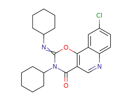 Molecular Structure of 41957-78-2 (9-chloro-3-cyclohexyl-2-cyclohexylimino-2,3-dihydro-[1,3]oxazino[5,6-<i>c</i>]quinolin-4-one)