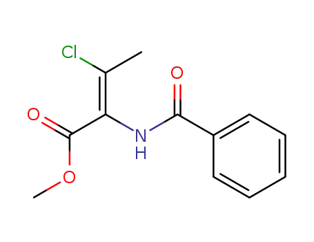 Molecular Structure of 105907-17-3 (2-benzoylamino-3-chloro-crotonic acid methyl ester)
