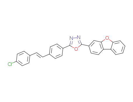 2-[4-(4-chloro-<i>trans</i>-styryl)-phenyl]-5-dibenzofuran-3-yl-[1,3,4]oxadiazole