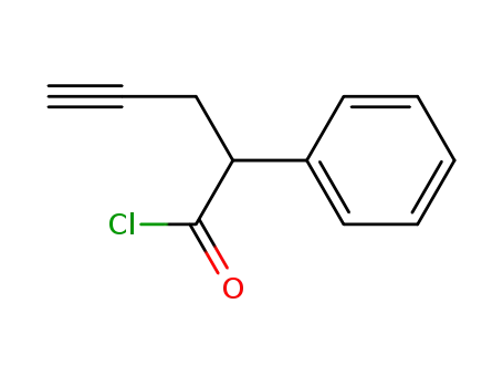 Molecular Structure of 91063-81-9 (Chlorid d. α-Propargyl-phenylessigsaeure)