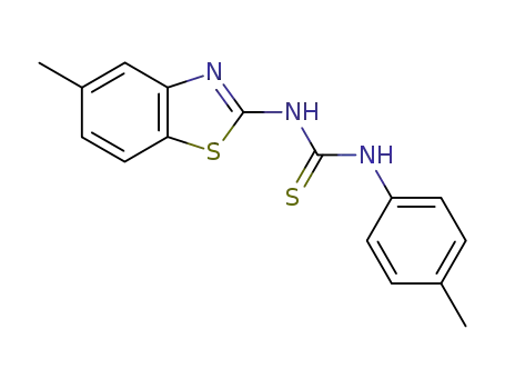 Molecular Structure of 1819-87-0 (Thiourea, N-(5-methyl-2-benzothiazolyl)-N'-(4-methylphenyl)-)