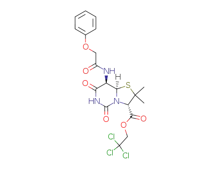 (8a<i>R</i>)-2,2-dimethyl-5,7-dioxo-8<i>t</i>-(2-phenoxy-acetylamino)-(8a<i>r</i>)-hexahydro-thiazolo[3,2-<i>c</i>]pyrimidine-3<i>c</i>-carboxylic acid 2,2,2-trichloro-ethyl ester