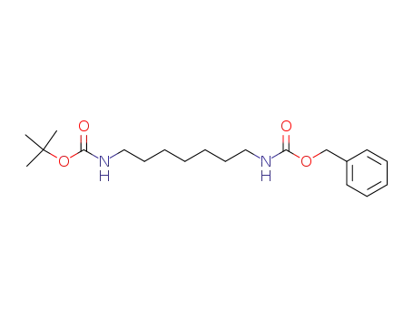 Molecular Structure of 62146-60-5 (Carbamic acid, [7-[[(1,1-dimethylethoxy)carbonyl]amino]heptyl]-,
phenylmethyl ester)