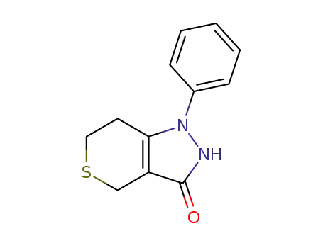 Molecular Structure of 62673-89-6 (Thiopyrano[4,3-c]pyrazol-3(2H)-one, 1,4,6,7-tetrahydro-1-phenyl-)