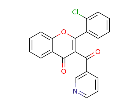 Molecular Structure of 65485-27-0 (4H-1-Benzopyran-4-one, 2-(2-chlorophenyl)-3-(3-pyridinylcarbonyl)-)
