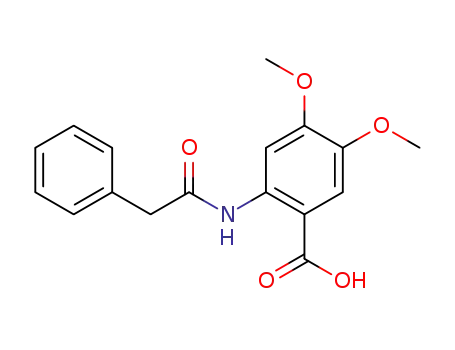 Molecular Structure of 173279-98-6 (4,5-dimethoxy-2-[(phenylacetyl)amino]benzoic acid)