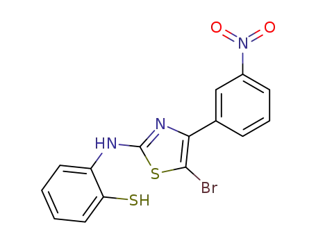Molecular Structure of 73266-13-4 (Benzenethiol, 2-[[5-bromo-4-(3-nitrophenyl)-2-thiazolyl]amino]-)