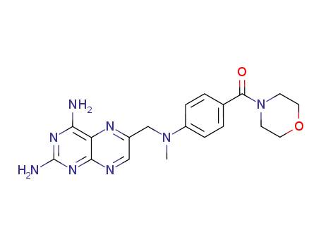 Molecular Structure of 56892-83-2 (Morpholine,
4-[4-[[(2,4-diamino-6-pteridinyl)methyl]methylamino]benzoyl]-)